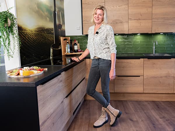 Houten hoekkeuken